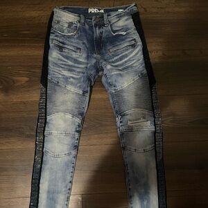 Preme INDIGO DENIM rhinestone jeans